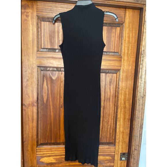 Amour Vert mock neck ribbed bodycon midi dress M - Picture 4 of 5